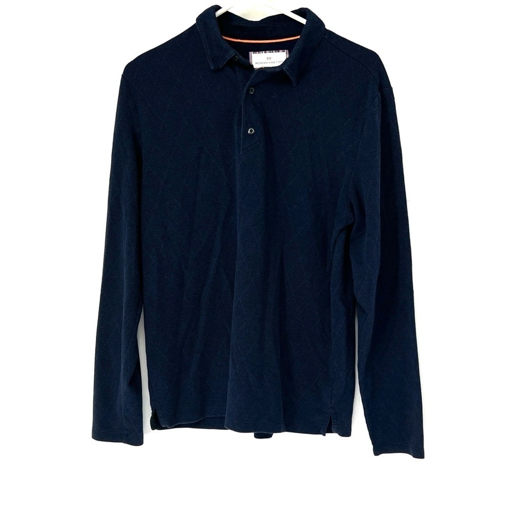 Modern ambition men’s long sleeve polo shirt medium